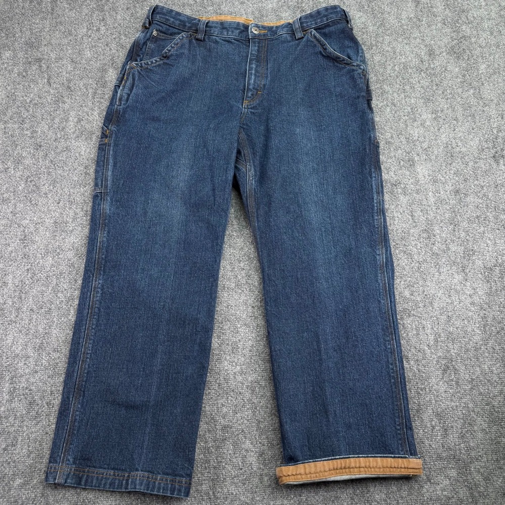 Duluth Trading Jeans Mens 38x30 (Fits 36x28) Blue Flex Ballroom Carpenter Work